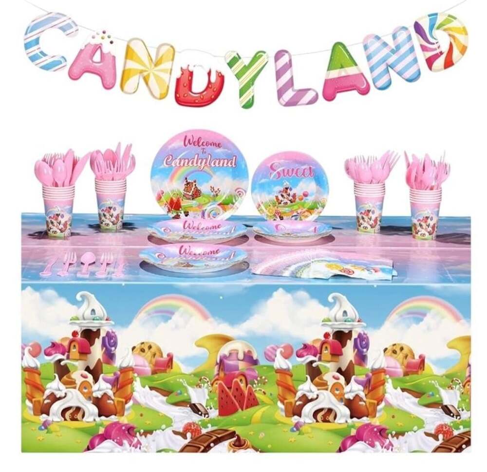 Candyland Tableware Party Set for 24 Guests 171 Pcs